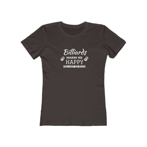 "Billiards Make Me Happy" Women's The Boyfriend Tee