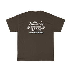 "Billiards Makes Me Happy" Heavy Cotton Tee