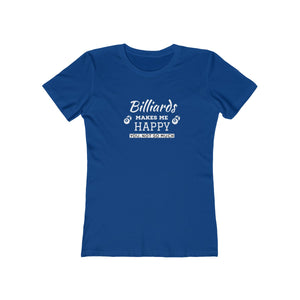 "Billiards Make Me Happy" Women's The Boyfriend Tee