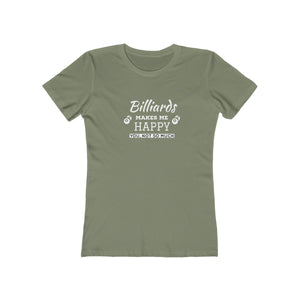 "Billiards Make Me Happy" Women's The Boyfriend Tee