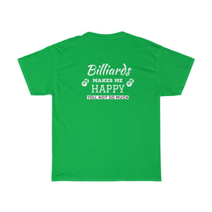 "Billiards Makes Me Happy" Heavy Cotton Tee