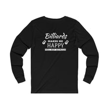 "Billiards Makes Me Happy" Unisex Jersey Long Sleeve Tee