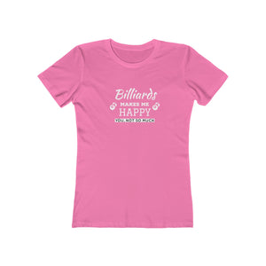 "Billiards Make Me Happy" Women's The Boyfriend Tee