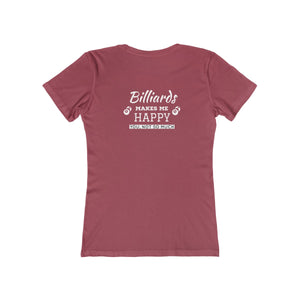 "Billiards Makes Me Happy" Women's Boyfriend Tee