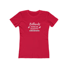 "Billiards Make Me Happy" Women's The Boyfriend Tee