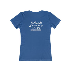 "Billiards Makes Me Happy" Women's Boyfriend Tee